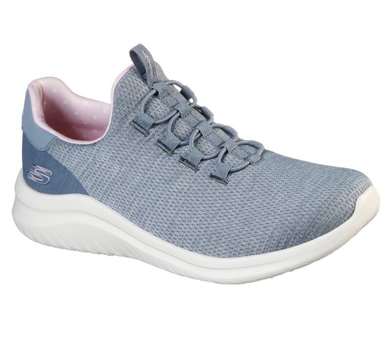 Skechers Ultra Flex 2.0 - Delightful Spot - Womens Slip On Shoes Grey/Pink [AU-PN8700]